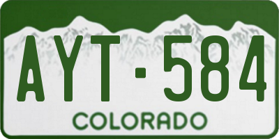 CO license plate AYT584