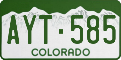 CO license plate AYT585