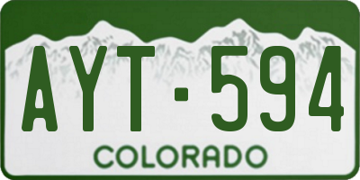 CO license plate AYT594