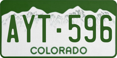 CO license plate AYT596