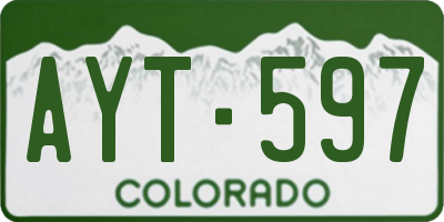 CO license plate AYT597