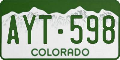 CO license plate AYT598
