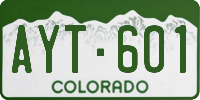CO license plate AYT601