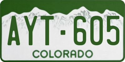 CO license plate AYT605