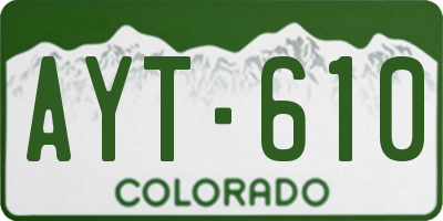 CO license plate AYT610