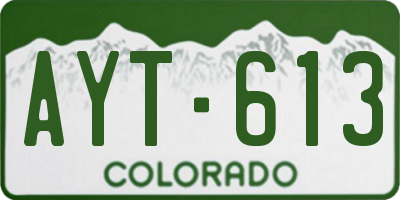 CO license plate AYT613