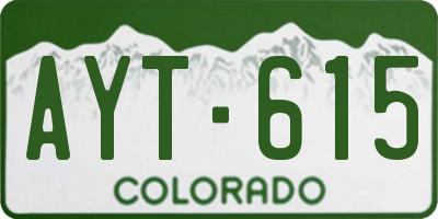CO license plate AYT615