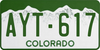 CO license plate AYT617