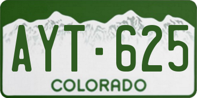 CO license plate AYT625