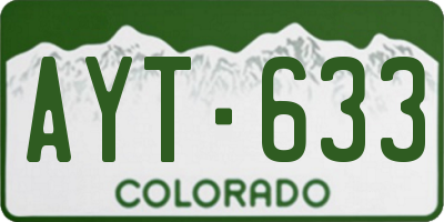 CO license plate AYT633