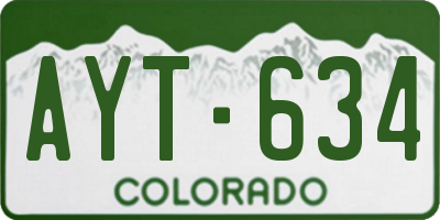 CO license plate AYT634