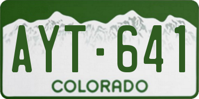 CO license plate AYT641