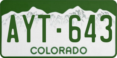 CO license plate AYT643