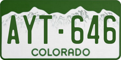 CO license plate AYT646