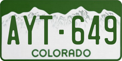 CO license plate AYT649