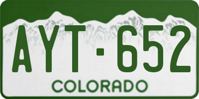 CO license plate AYT652