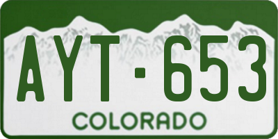 CO license plate AYT653