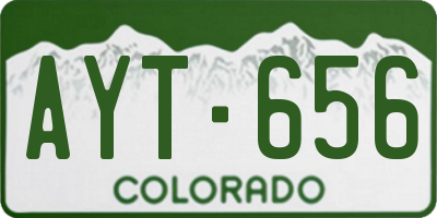 CO license plate AYT656
