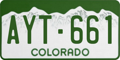 CO license plate AYT661