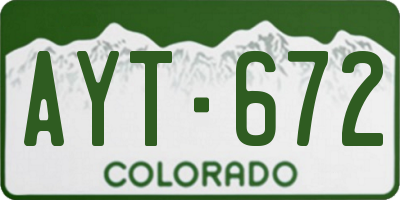 CO license plate AYT672