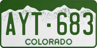 CO license plate AYT683