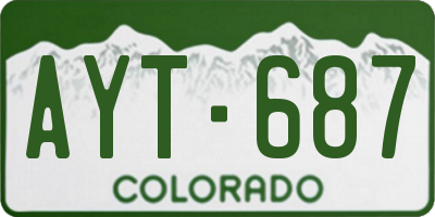 CO license plate AYT687