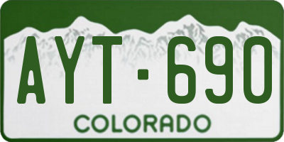 CO license plate AYT690