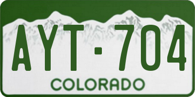 CO license plate AYT704