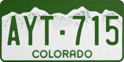 CO license plate AYT715