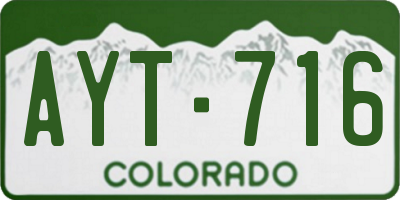 CO license plate AYT716