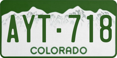 CO license plate AYT718