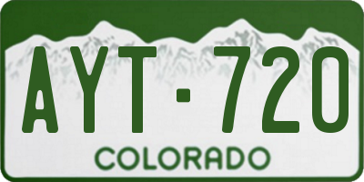 CO license plate AYT720