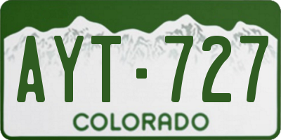 CO license plate AYT727