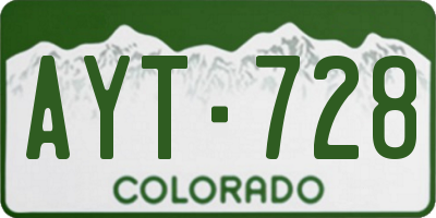 CO license plate AYT728