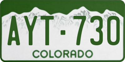 CO license plate AYT730