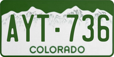 CO license plate AYT736