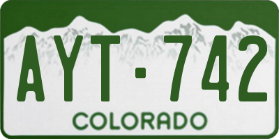 CO license plate AYT742