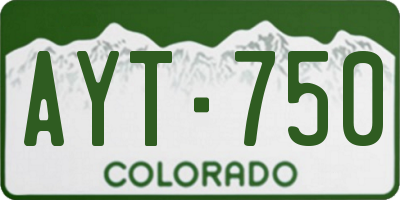 CO license plate AYT750