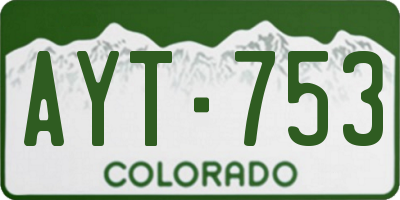 CO license plate AYT753