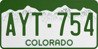 CO license plate AYT754