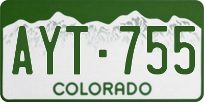 CO license plate AYT755