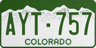 CO license plate AYT757