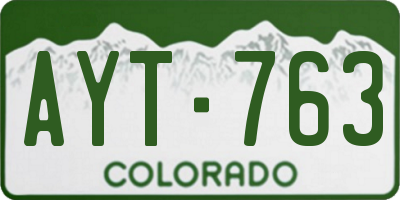 CO license plate AYT763