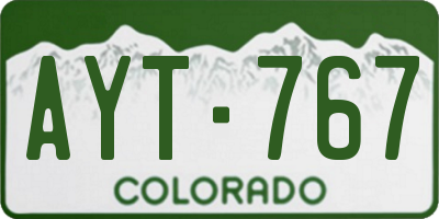 CO license plate AYT767