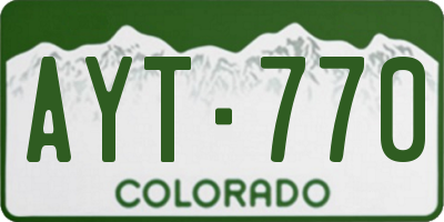 CO license plate AYT770