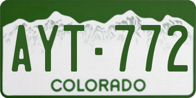 CO license plate AYT772
