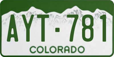 CO license plate AYT781