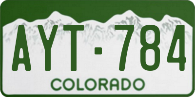 CO license plate AYT784