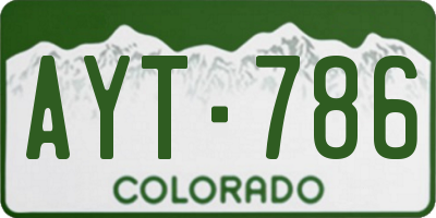 CO license plate AYT786