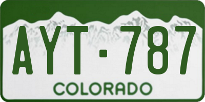 CO license plate AYT787